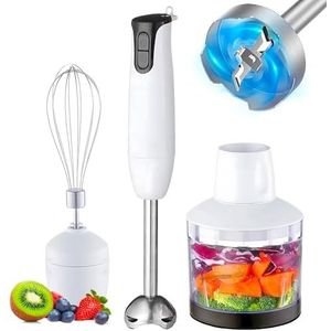 Avilia Staafmixerset van roestvrij staal, 500 W, met hakmolen en elektrische garde, maximale veelzijdigheid, compact design en veiligheid in de keuken voor optimale resultaten, intuïtief en praktisch