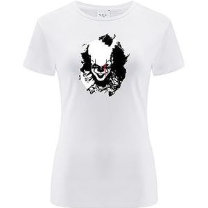 ERT GROUP Origineel en officieel gelicentieerd horror-T-shirt voor dames, motief It 011, dubbelzijdig bedrukt, maat XXS, It 011 Wit 2, XXS