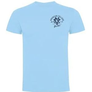 AMERICAN COLLEGE USA T-shirts sport ademende bedrukte kleding unisex kinderen jongens en meisjes casual model ACTSW6 Sky Blue M, Turkoois, M