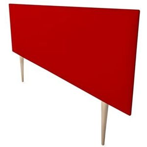 Mattfy Hoofdbord Nantes gevoerd + poten, hoogwaardige bekleding van kunstleer, praktisch en aantrekkelijk design, hout, rood, 145 x 60 cm (bed 135/140)