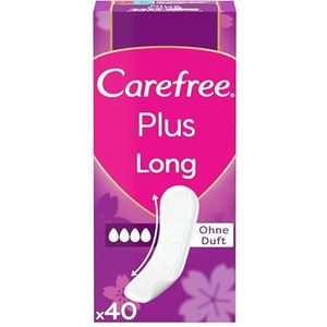 Carefree Slipinleg Plus Long zonder geur super absorberende en extra lange inlegkruisjes, 40 stuks