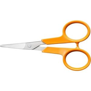 Fiskars Classic manicureschaar, Gebogen, Rechts- en linkshandig, Totale lengte: 10 cm, Verbeterde ergonomie van de greep, Roestvrij stalen/kunststof handgrepen, Oranje, 1075058