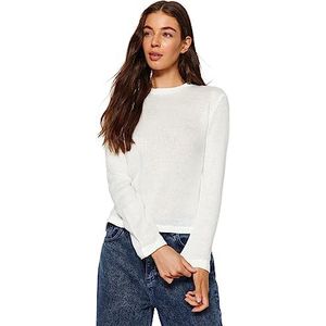 Trendyol FeMan Slim fit Basic Crew Neck Knitwear Trui, Ecru, S, Ecru, S