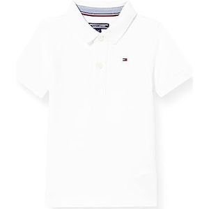 Tommy Hilfiger Jongenspolo korte mouwen van biologisch katoen, wit (bright white), 164 cm