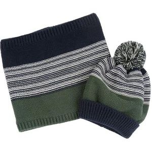 Bouillon Set sciarpa e Cappello in tricot, ritssluiting, Grijs