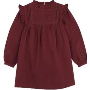Gocco Chiffon-jurk, geborduurd, granaatrood, standaard voor meisjes, Granaat, 3-4 Jaren