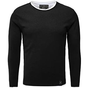 KEY LARGO Heren Sarasota Round Pullover, Black (1100), M, zwart (1100), M