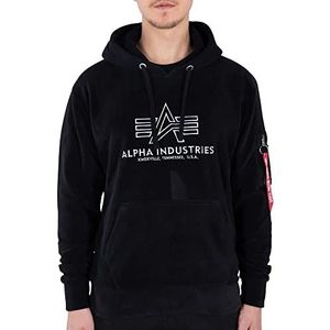 ALPHA INDUSTRIES Basic Hoody Polar Fleece capuchontrui voor heren, zwart, XL