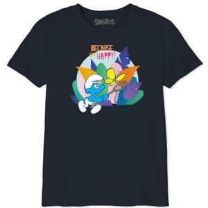 Les Schtroumpfs T-shirt voor jongens, Marine., 8 Jaren