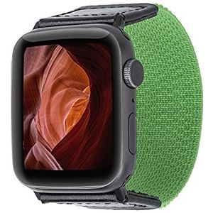 Burkley Elastische armband geschikt voor Apple Watch Solo Loop armband, nylon sportarmband voor iWatch Series 6/SE/5/4/3/2/1 in 42 mm 44 mm (small, groen)