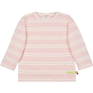 loud + proud Uniseks babystrepen met linnen, GOTS-gecertificeerd T-shirt, rosé, 74/80 cm