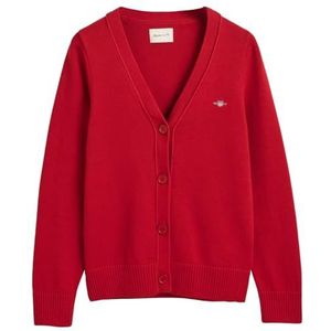 GANT Classic Cotton Cardigan, robijnrood, XS