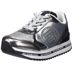 Replay meisjes Penny Jr sneakers, 051 zilver zwart, 31 EU