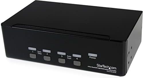 StarTech.com 4-poort Dual DVI USB KVM-switch met Audio en USB 2.0-hub
