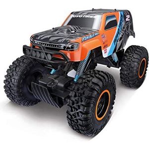 Maisto Tech R/C Rock Zilla 2: Op afstand bestuurde auto in monstertruck-uitvoering, 2,4 GHz met Pro Style-afstandsbediening, USB-accu, met vierwielaandrijving, 41 cm, oranje (581340)