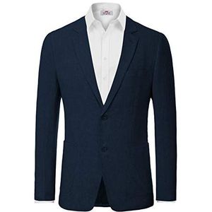 PJ PAUL JONES Heren Casual Slim Fit Linnen Jas Lichtgewicht 2 Knop Blazer Sport Jas, marineblauw, M