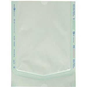 GIMA Eline platte niet-zelflassende zak voor stoomsterilisatie of ETO, kraftpapier, medicijnfolie, afmetingen buiten/binnen in mm: 150x200/128x185, 1000 stuks