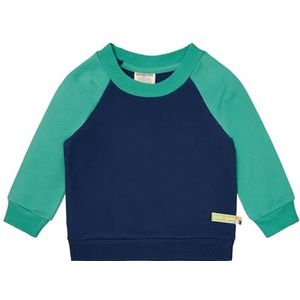 loud + proud Uniseks kindersweatshirt met raglanmouwen, GOTS-gecertificeerd sweatshirt, ultramarine/plant, 110-116