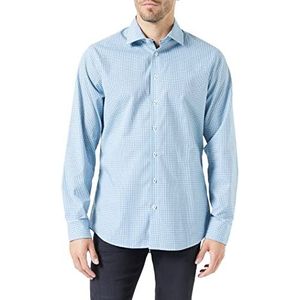 Seidensticker Men's Shaped Fit Overhemd met lange mouwen, turquoise, 42, turquoise, 42