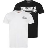 LONSDALE - Yarnbrook - Shirt - Zwart/Wit - 2 Pack