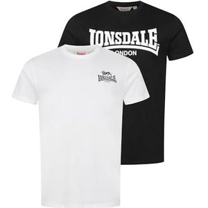 LONSDALE - Yarnbrook - Shirt - Zwart/Wit - 2 Pack