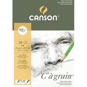 Canson 400060605 C a grain tekenpapier, A4, natuurlijk wit