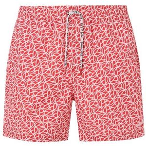 Pepe Jeans Heren Zwemshort met P-print, Rood (Kersenrood), XL, Rood (groen rood), XL