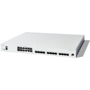 Cisco Catalyst 1300-24XTS Managed Switch, 12 poorten 10G-koper, 12 x 10GE-SFP+, beperkte bescherming (C1300-24XTS)