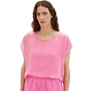 TOM TAILOR Dames T-shirt met omslagdoek, 31647 - Nouveau Pink, XXL