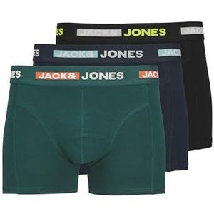 JACK & JONES Boxershorts voor heren, verpakking van 3 stuks, Zwart/Verpakking: navy Blazer - Deep Teal, XL