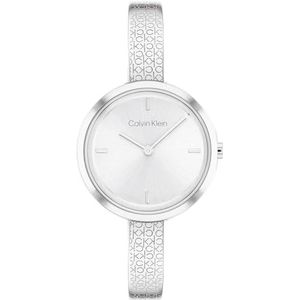 Calvin Klein Vrouwen analoog quartz horloge met roestvrij stalen band 25200181, Zilver Wit