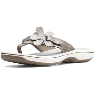 Clarks Brinkley Flora Teenslippers voor dames, Tinnen Synthetisch, 38 EU