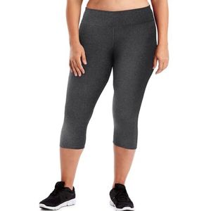 Just My Size Women's Plus Size Active Stretch Capri, Granite Heather, 1X