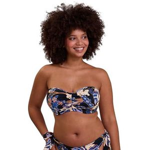 SANS COMPLEXE - Fidji - Bandeau Bikini-BH - Zwart - Exotische Print