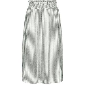 VERO MODA JRS Ga midirok voor dames, Vmberta Pia Hw Calf Skirt, Sneeuwwit/Stripes: laurel draad, S