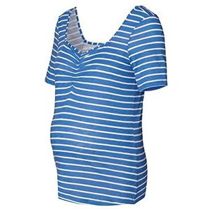 T-shirt met korte mouwen, gestreept, Blauw - 454, XS