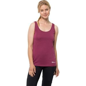 Jack Wolfskin Dames Pack & Go Tank W mouwloos T-shirt, Sangria Rood, XS, Sangria Rood, XS