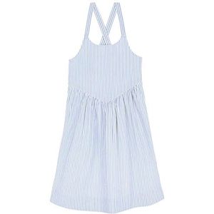 Gocco Gestreepte jurk voor meisjes, Medium Blauw, 8 Jaren
