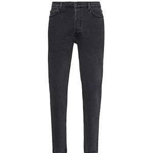 HUGO Heren 634 zwarte tapered-fit jeans van comfortabel stretch-denim, donkergrijs 21, 32W / 30L