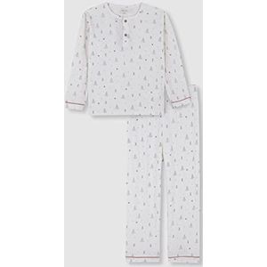 Gocco Canalã pyjama voor de winter, bedrukt, wit, 1-2 jaar, Gebroken wit