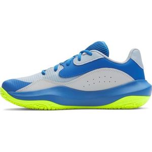 Under Armour Heren UA Lockdown 7 lage basketbalschoenen, Blauw Kalm Blauw Atlantis Hoog Vis Geel, 44 EU
