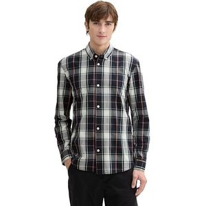 TOM TAILOR Denim heren overhemd, 36750 - Navy Wool White Check, M
