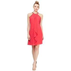 S.L. Fashions Dames Jewel Neck Schede Jurk Petite en Regular, Cerise, 38 NL