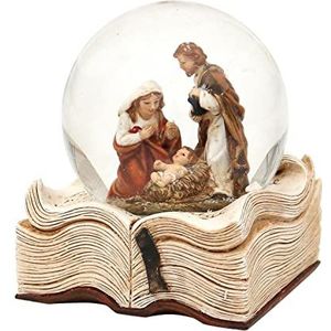 Dekohelden24 Sneeuwbol met Heilige Familie, afmetingen H/B/Ø kogel: ca. 9 x 7,5 cm, Ø 6,5 cm op boek