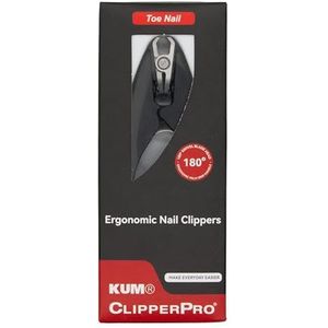 KUM MT0306 - Ergonomische nagelknipper Clipper Pro voor teennagels, 180° draaibare mesjes, van roestvrij staal