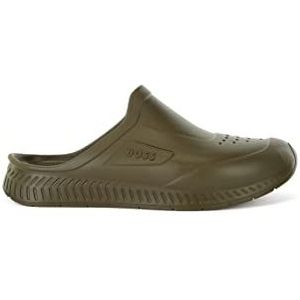 BOSS Titanium-R Slid rubberen instappers voor heren, met logo in reliëf, maat, donkergroen, 37 EU