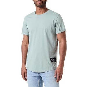 Calvin Klein Jeans Heren Badge Opslaan Mouw S/S T-shirt, Leisteen Grijs, XXS