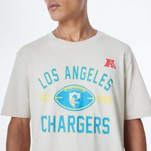LOS ANGELES CHARGERS New Era Cap NFL Regular T-Shirt Distressed Zeefdruk Team Graphic Stone Unisex