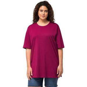 Ulla Popken Basic T-shirt met ronde hals voor dames, Magnolia rood, 42-44