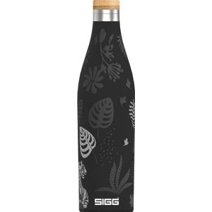 SIGG Meridian Black drinkfles (0,5 L), vervuilende en lekvrije waterfles van roestvrij staal, dubbelwandige geïsoleerde fles voor koude en warme dranken